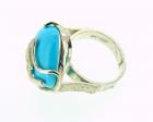 Anello artigianale in Argento 925%° pasta di turchese Cod.20782